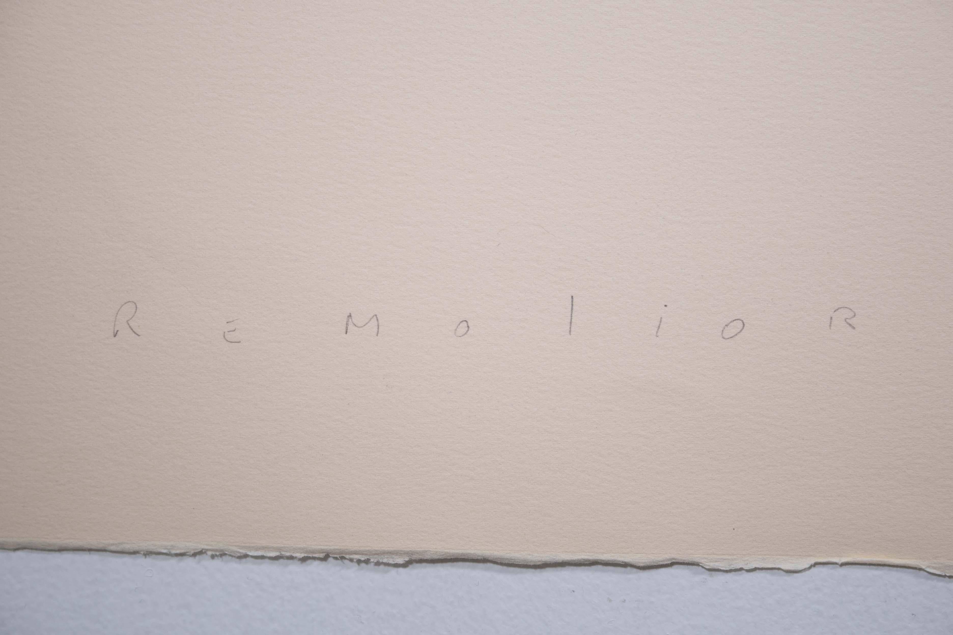 Lucio Pozzi Remolior, signierte einzigartige moderne Öl Monotypie auf Papier, ungerahmt, Un gerahmt, 1972 im Angebot 1