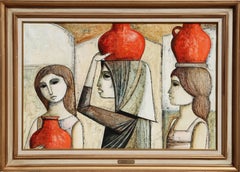 Waterbearers, Surrealist Oil Painting by Lucio Ranucci