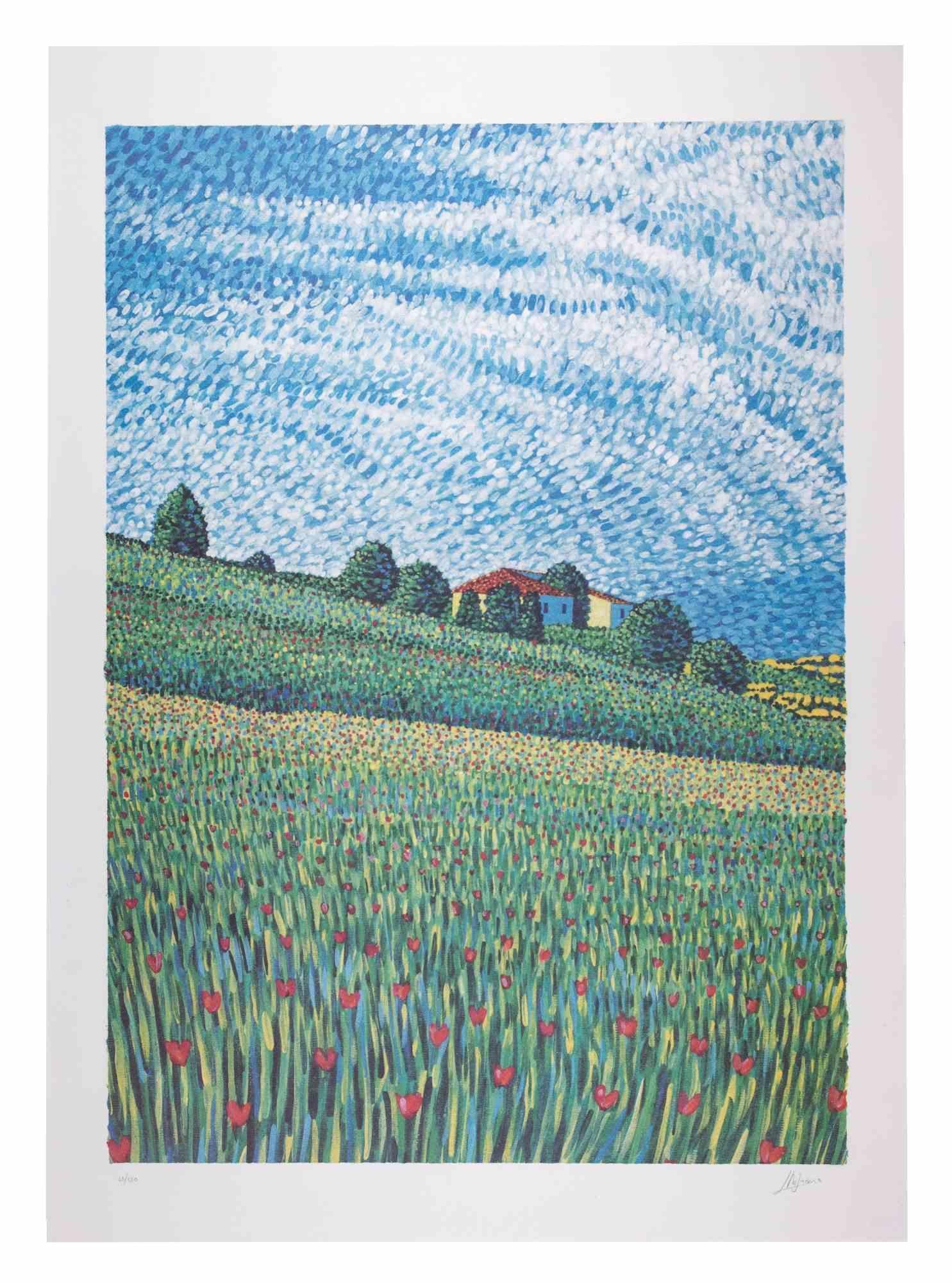 Countryside - Lithograph by Lucio Rofrano - 1990s en vente 1
