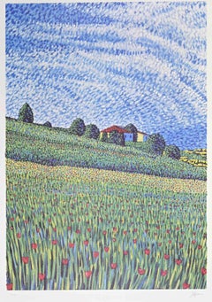 Campagna - Litografia di Lucio Rofrano - Anni '90