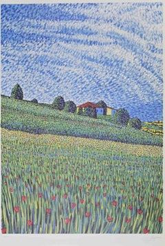 Campagna - Litografia di Lucio Rofrano - Anni '90