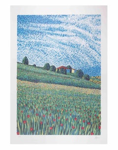 Campagna - Litografia di Lucio Rofrano - Anni '90