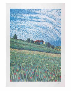 Campagna - Litografia di Lucio Rofrano - Anni '90