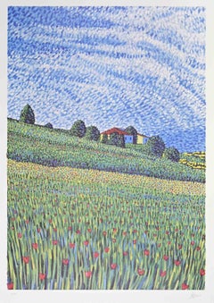 Campagna - Litografia di Lucio Rofrano - Anni '90