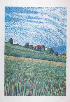 Campagna - Litografia di Lucio Rofrano - Anni '90