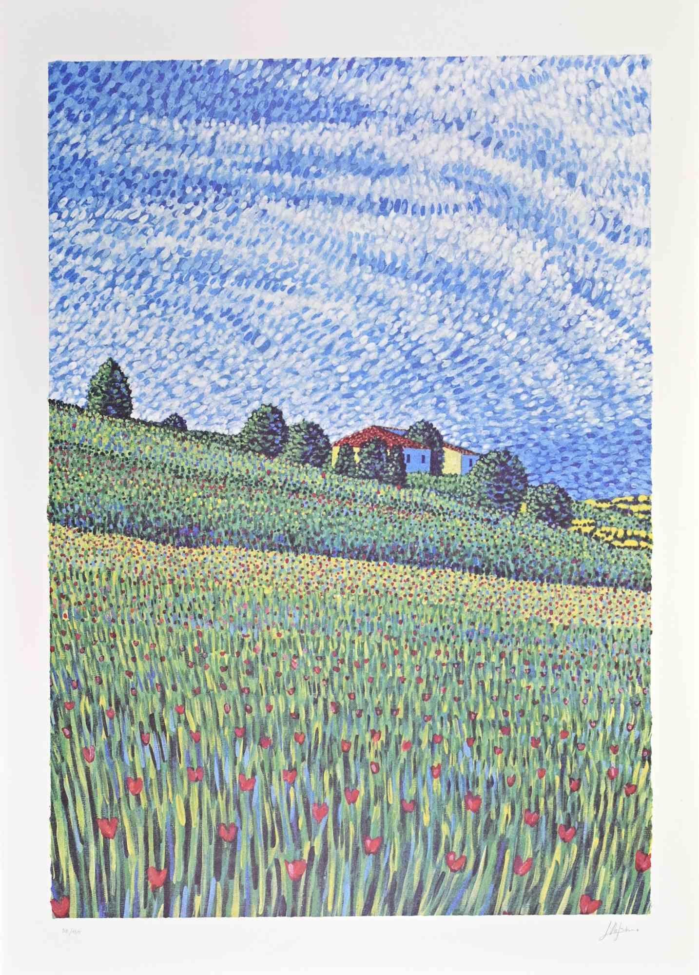 Countryside - Lithograph by Lucio Rofrano - 1990s
