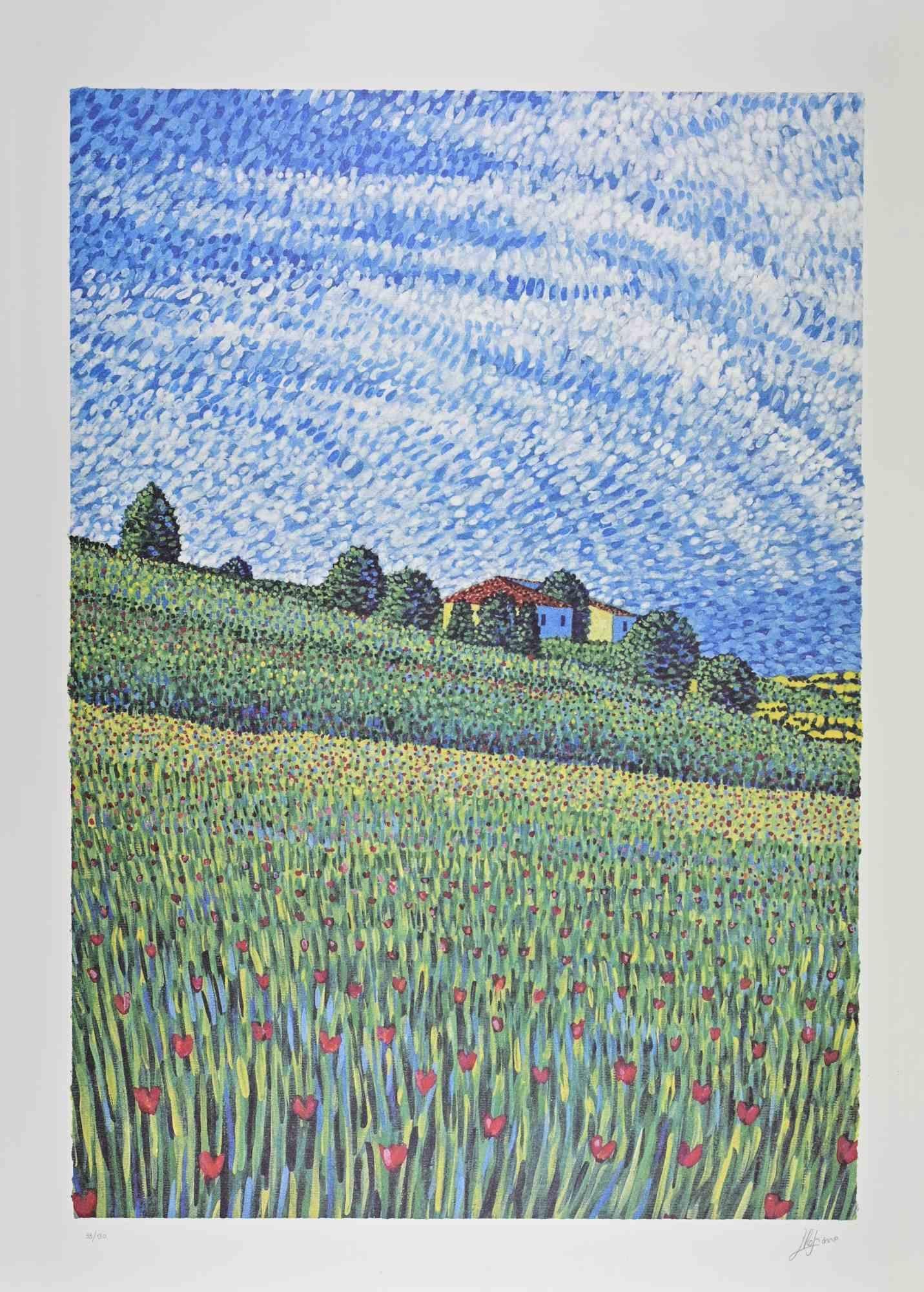 Countryside - Lithograph by Lucio Rofrano - 1990s