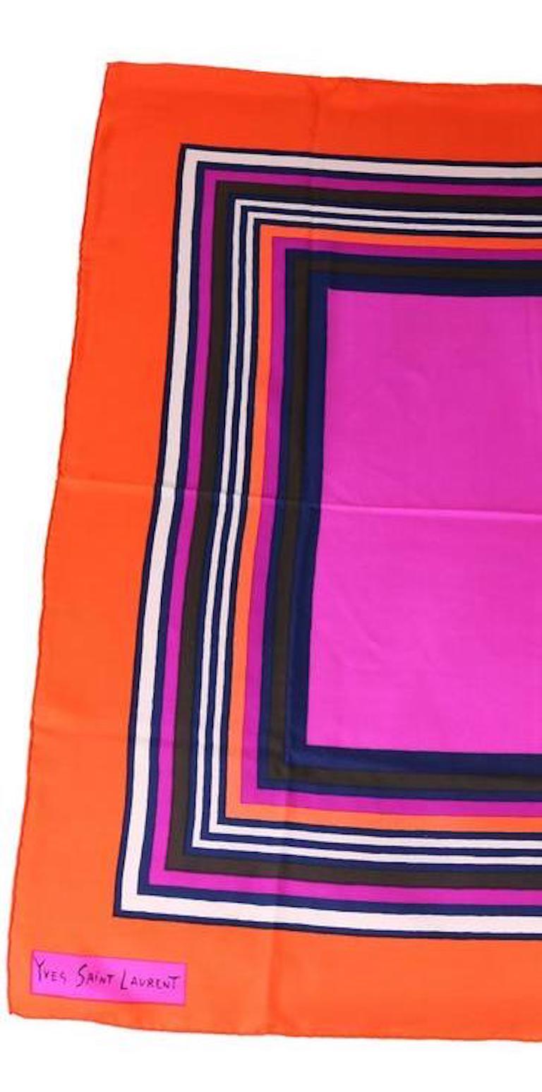 Hollywood Regency Lucious Yves Saint Laurent Large Silk Scarf, circa 1960 For Sale