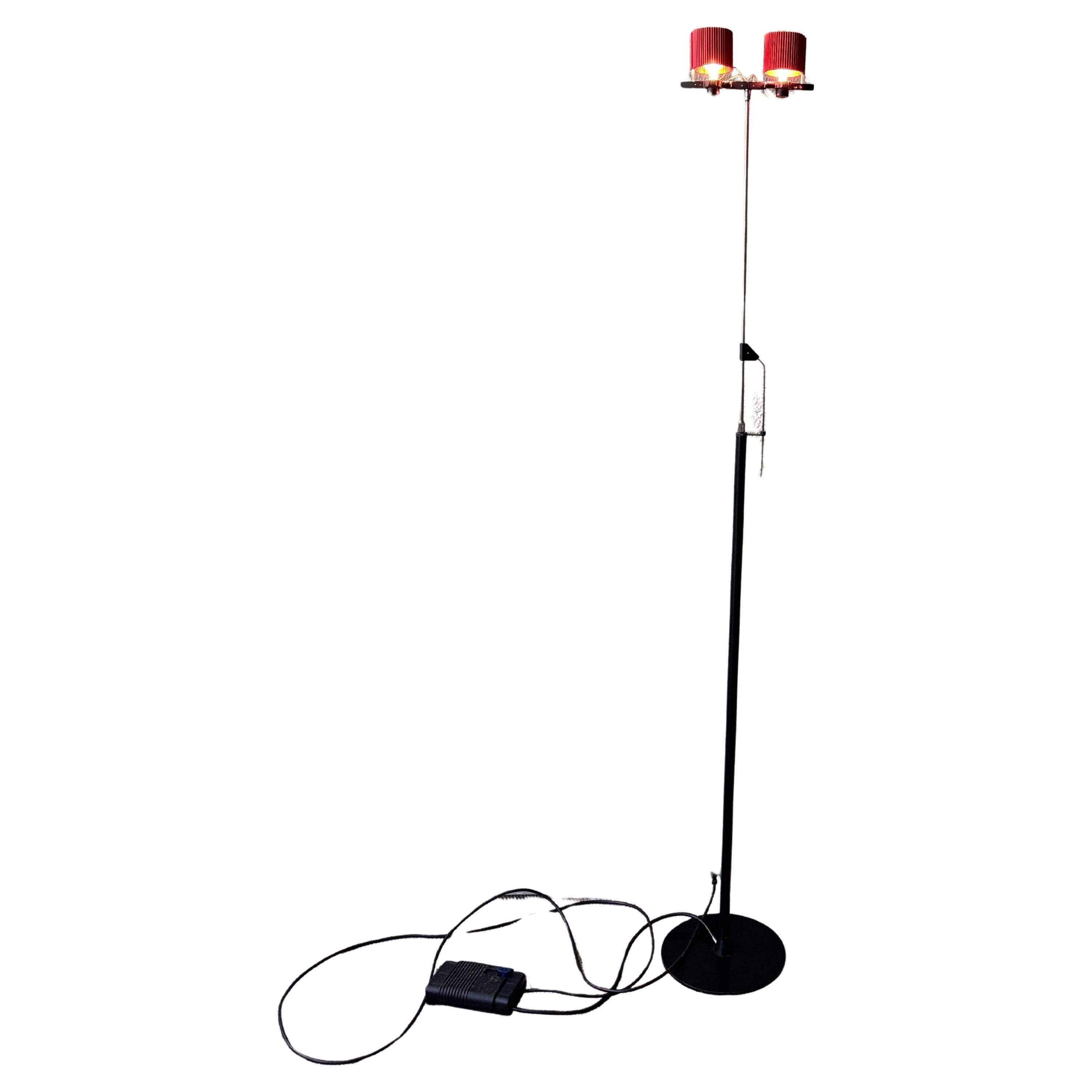 Lucitalia KRI Floor Lamp Red Metal Adjustable Italian Postmodern Halogen Light For Sale