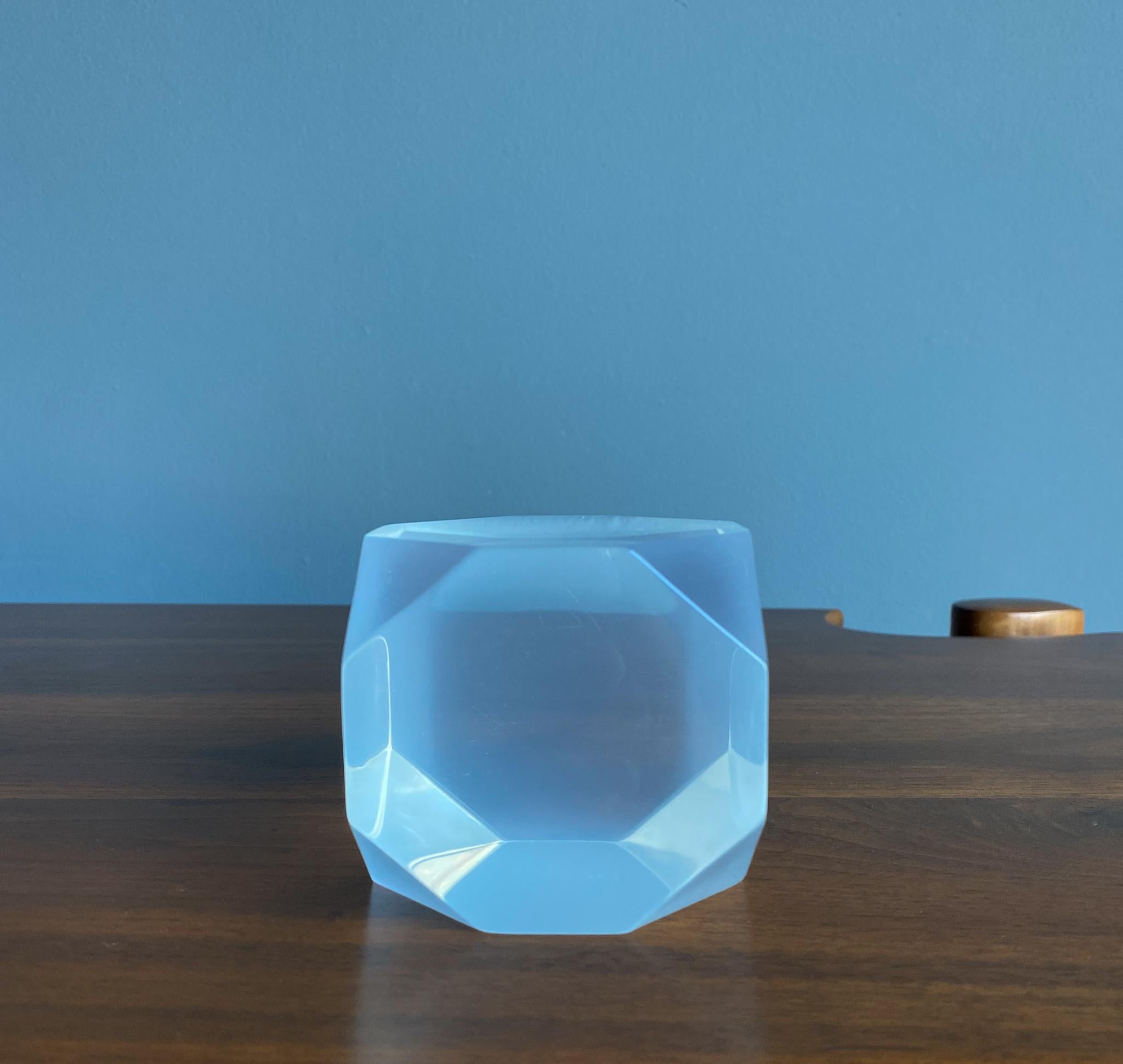 Lucite abstract Geometric table top sculpture / Paperweight, 1980's.