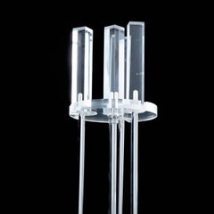 Lucite Acrylic and Chrome Four-Piece Fireplace Tool Set with Stand, 1970s