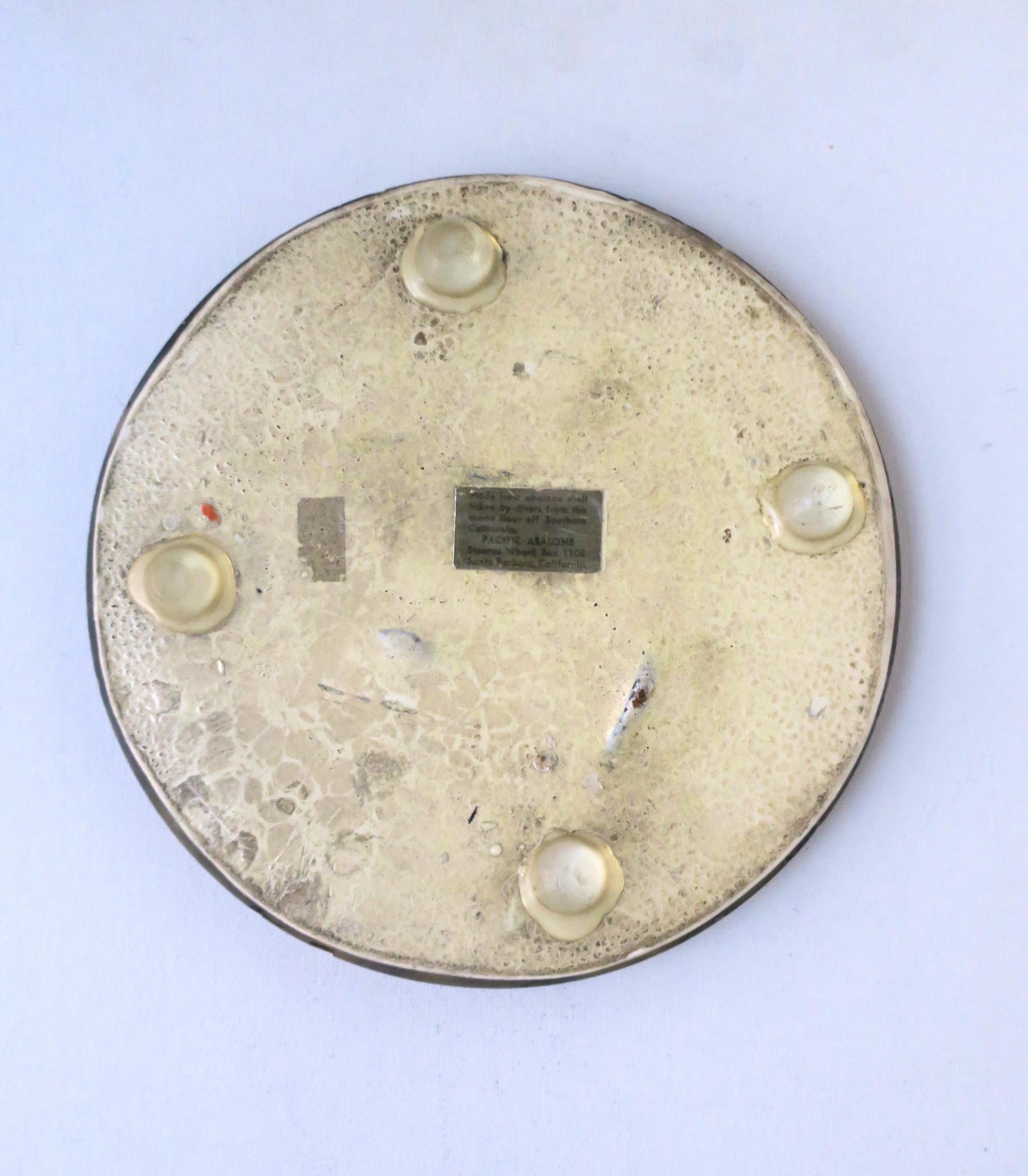 Lucite Acrylic Abalone Seashell Trivet For Sale 1