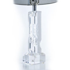 Mid-Century Modern Lucite Table Lamp with Chipped Ice Effect, 1970s