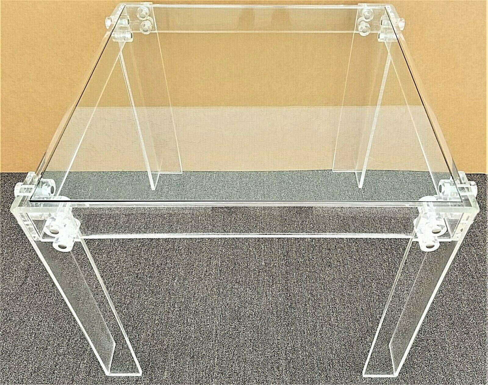 Mid-Century Modern 70s Lucite Charles Hollis Jones Style Dining Gaming Table