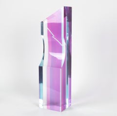 Escultura óptica de arte óptico (Op Art) en acrílico Lucite, de los años 60-70