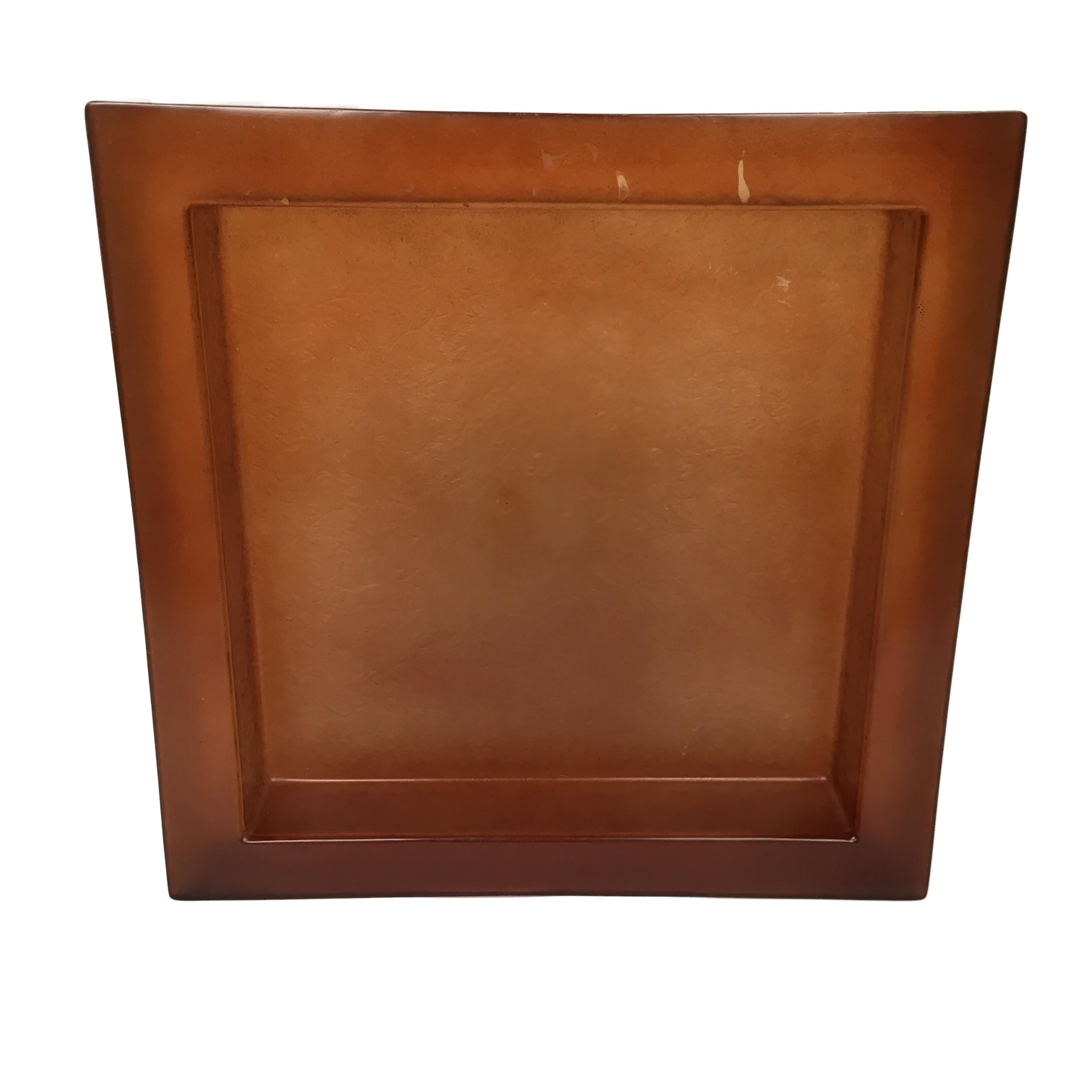 Lucite Acrylic Square Brown Centerpiece Tray, 1970s, Italy 1