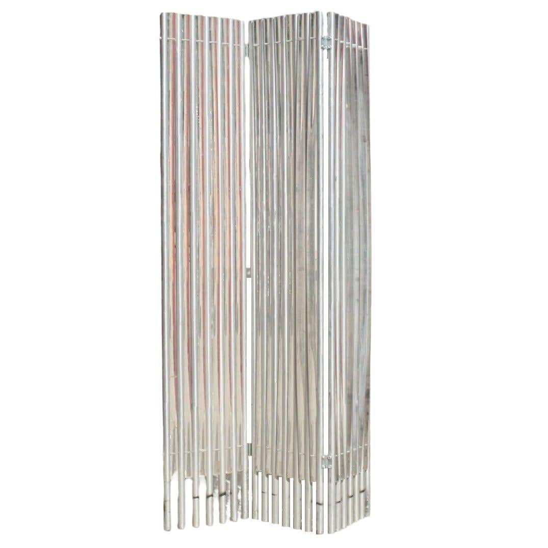 Late 20th Century Lucite and Aluminum Acrylic Wall Divider by Charles Hollis Jones For Sale