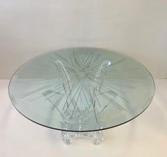 Lucite and Beveled Glass Dining Table by Lion in Frost