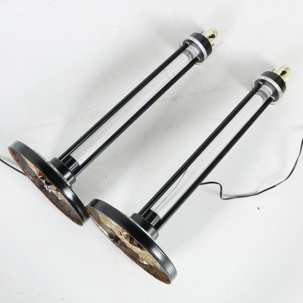 Américain Lampes de table en lucite et émail noir de Charles Hollis Jones, vers les années 1960 en vente