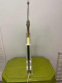 Lucite and Brass 1970s Lamp by George Bullitt
