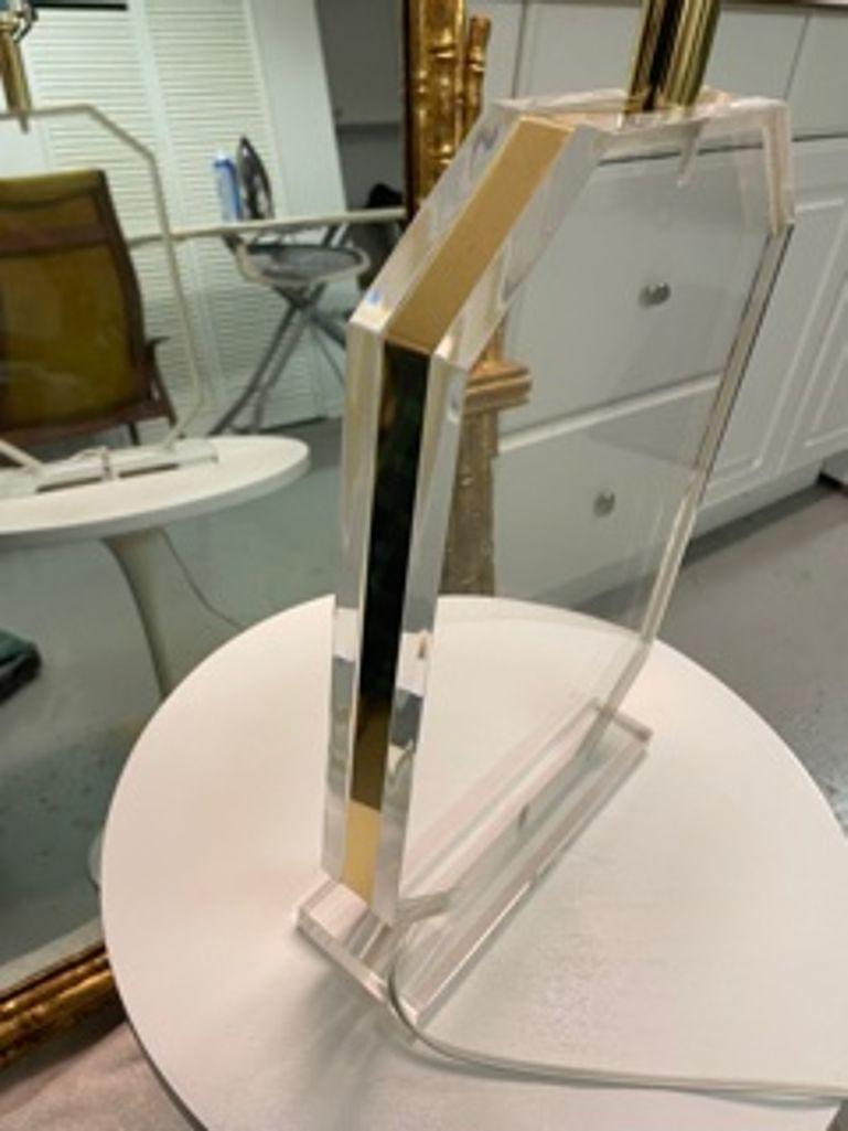 Lucite and Brass 1970s Lamp by George Bullitt For Sale 2