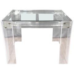 Lucite and Brass Backgammon Game Table in the Manner of Charles Jones