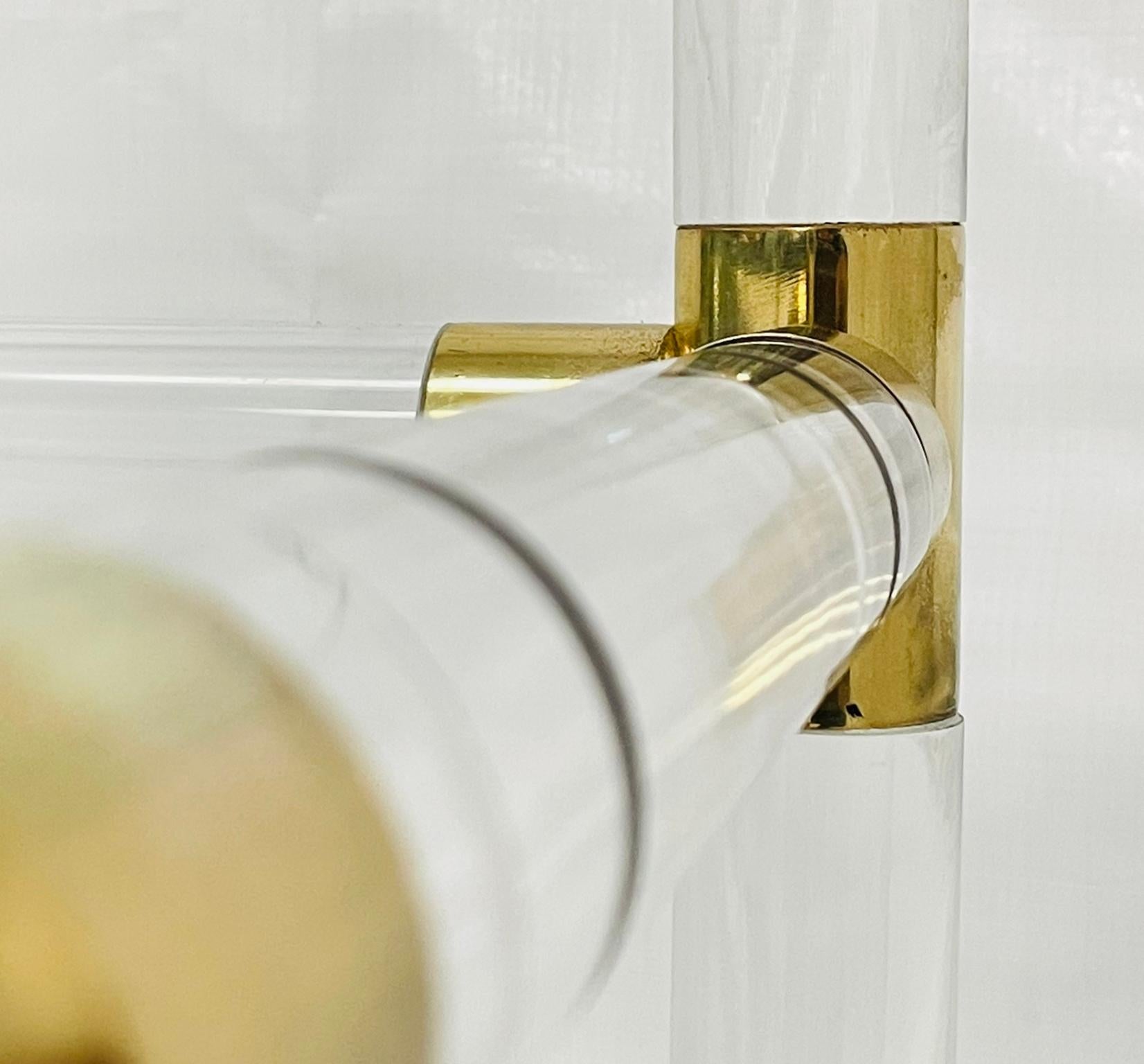 Lucite and Brass “Bamboo” Console Table by Charles Hollis Jones, USA, 1960s For Sale 5