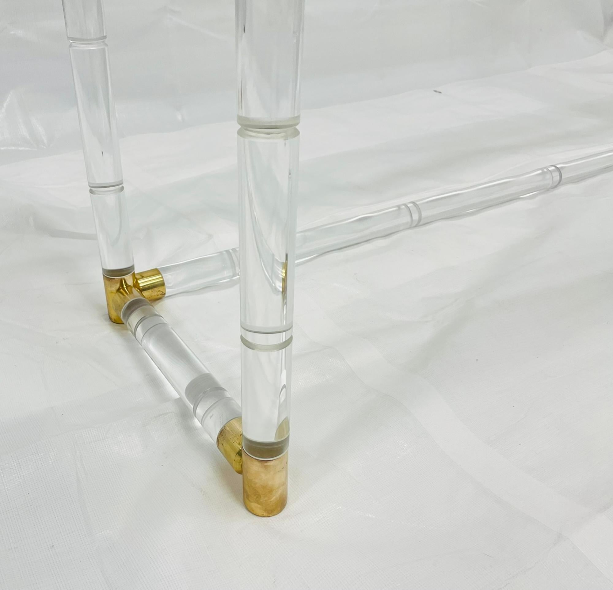Lucite and Brass “Bamboo” Console Table by Charles Hollis Jones, USA, 1960s For Sale 10