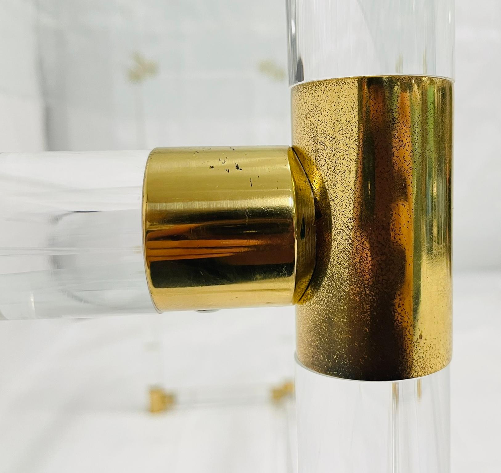 Lucite and Brass “Bamboo” Console Table by Charles Hollis Jones, USA, 1960s For Sale 11