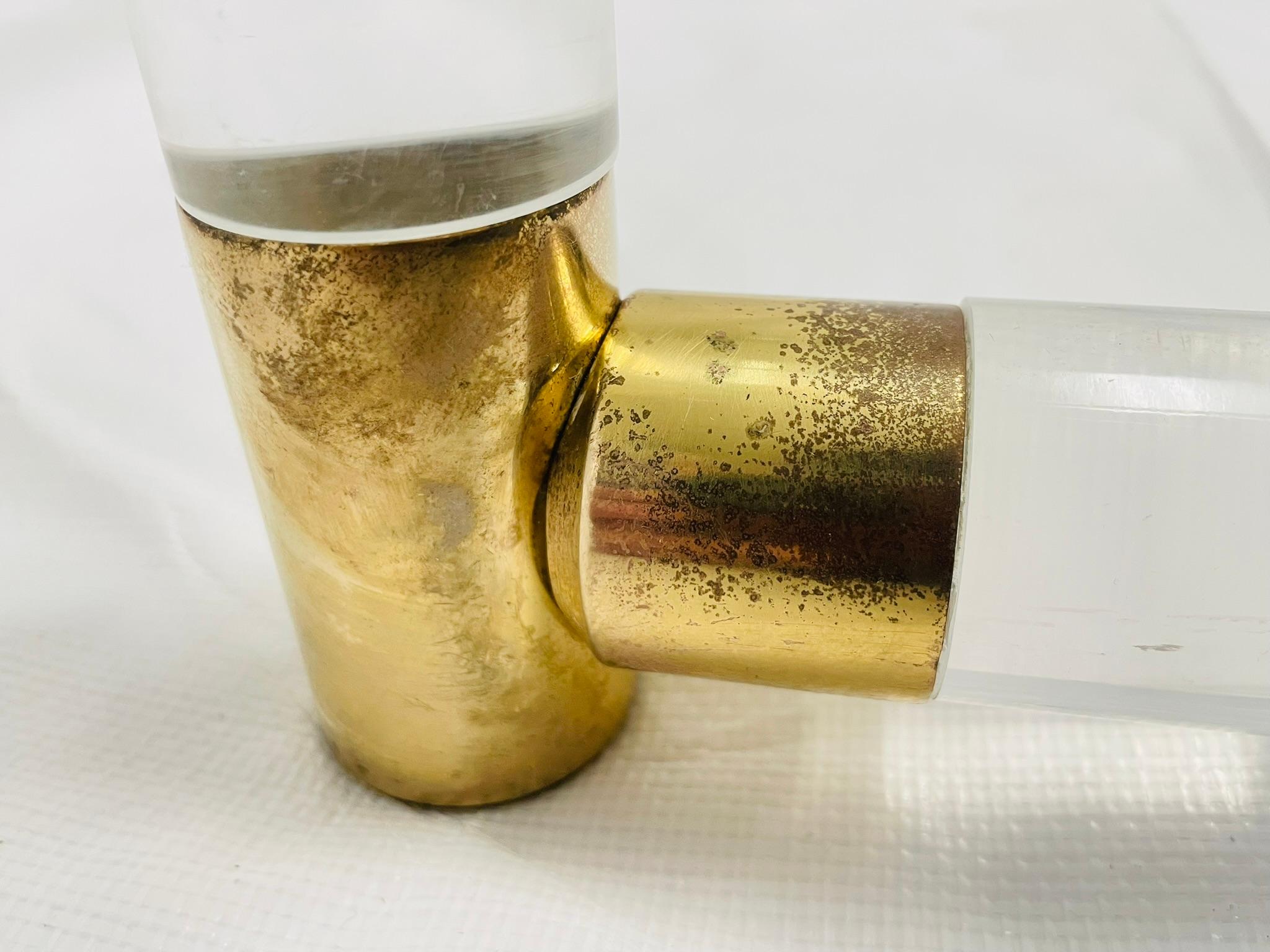 Lucite and Brass “Bamboo” Console Table by Charles Hollis Jones, USA, 1960s For Sale 12