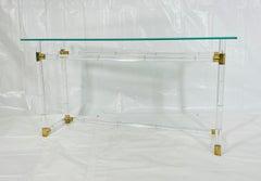 Lucite and Brass “Bamboo” Console Table by Charles Hollis Jones, USA, 1960s