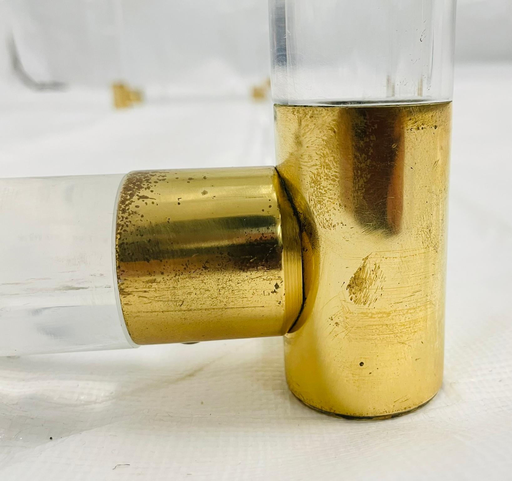 Lucite and Brass “Bamboo” Console Table by Charles Hollis Jones, USA, 1960s For Sale 2