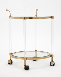 Lucite and Brass Bar Cart by Raphael