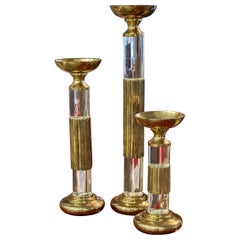 Lucite and Brass Candlestick Prickets Attributed to Dolbi and Cashier