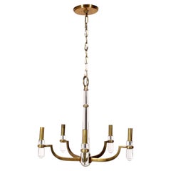 Lustre en lucite et laiton