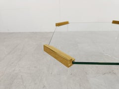 Lucite and brass coffee or side tables, 1970s