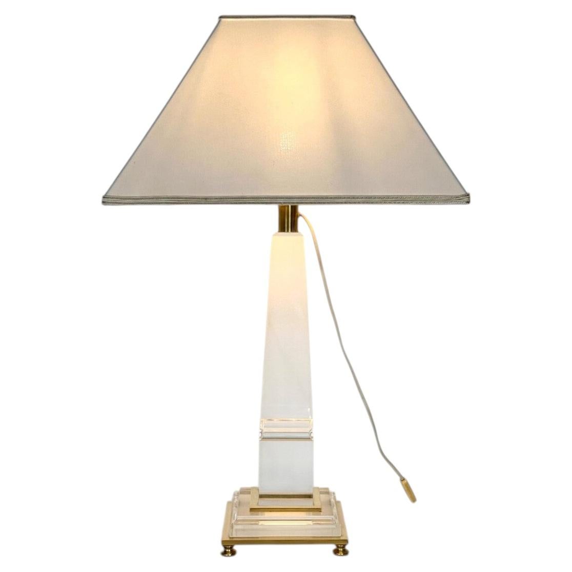 Lucite and Brass Desk Lamp by Sandro Petti, 1970s