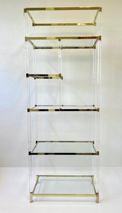 Lucite and Brass Etagere by Charles Hollis Jones