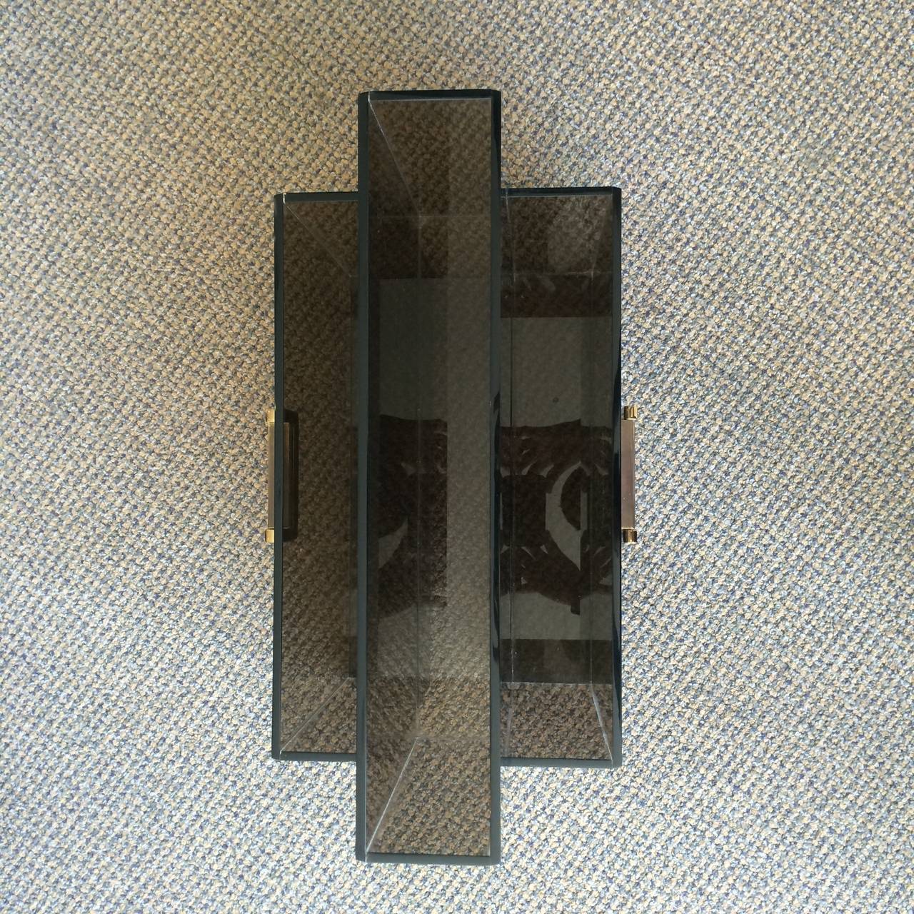 Lucite Portariviste in lucite e ottone di Charles Hollis Jones, firmato e datato in vendita