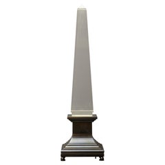 Lampada da tavolo Obelisco in lucite e ottone di Sandro Petti per Maison Jansen