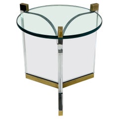 Beistelltisch aus Lucite und Messing von Charles Hollis Jones