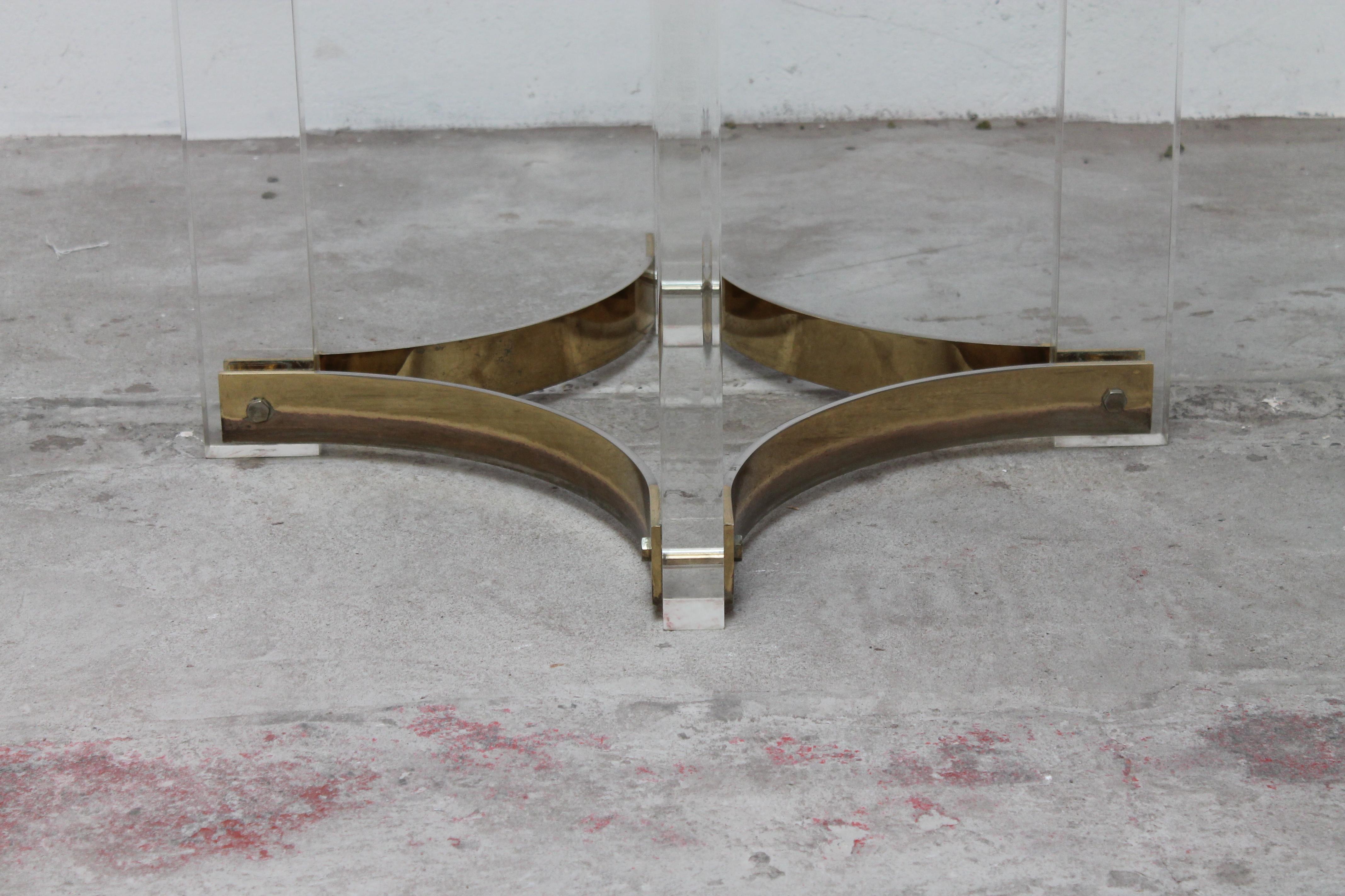 Lucite and Brass Table by Romeo Rega For Sale 9