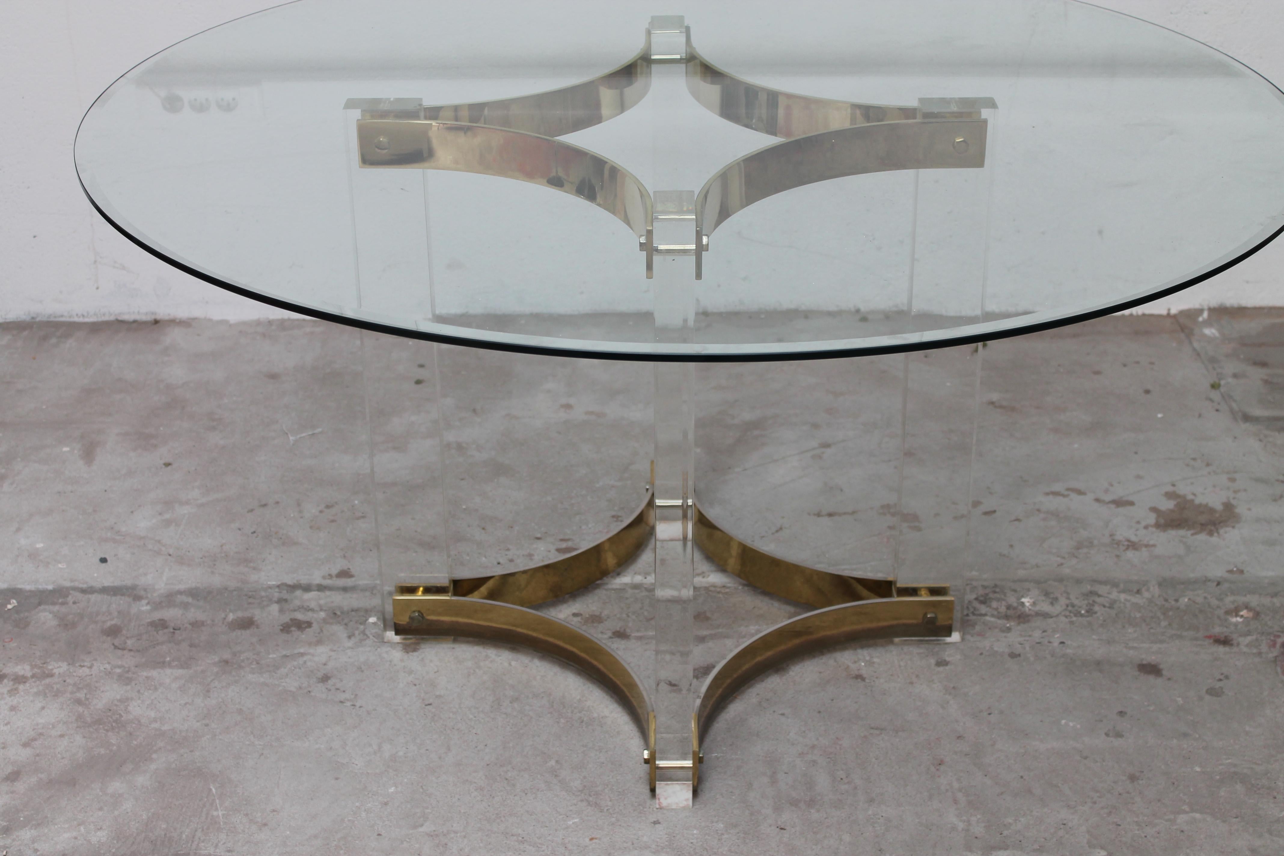 Lucite and Brass Table by Romeo Rega For Sale 10