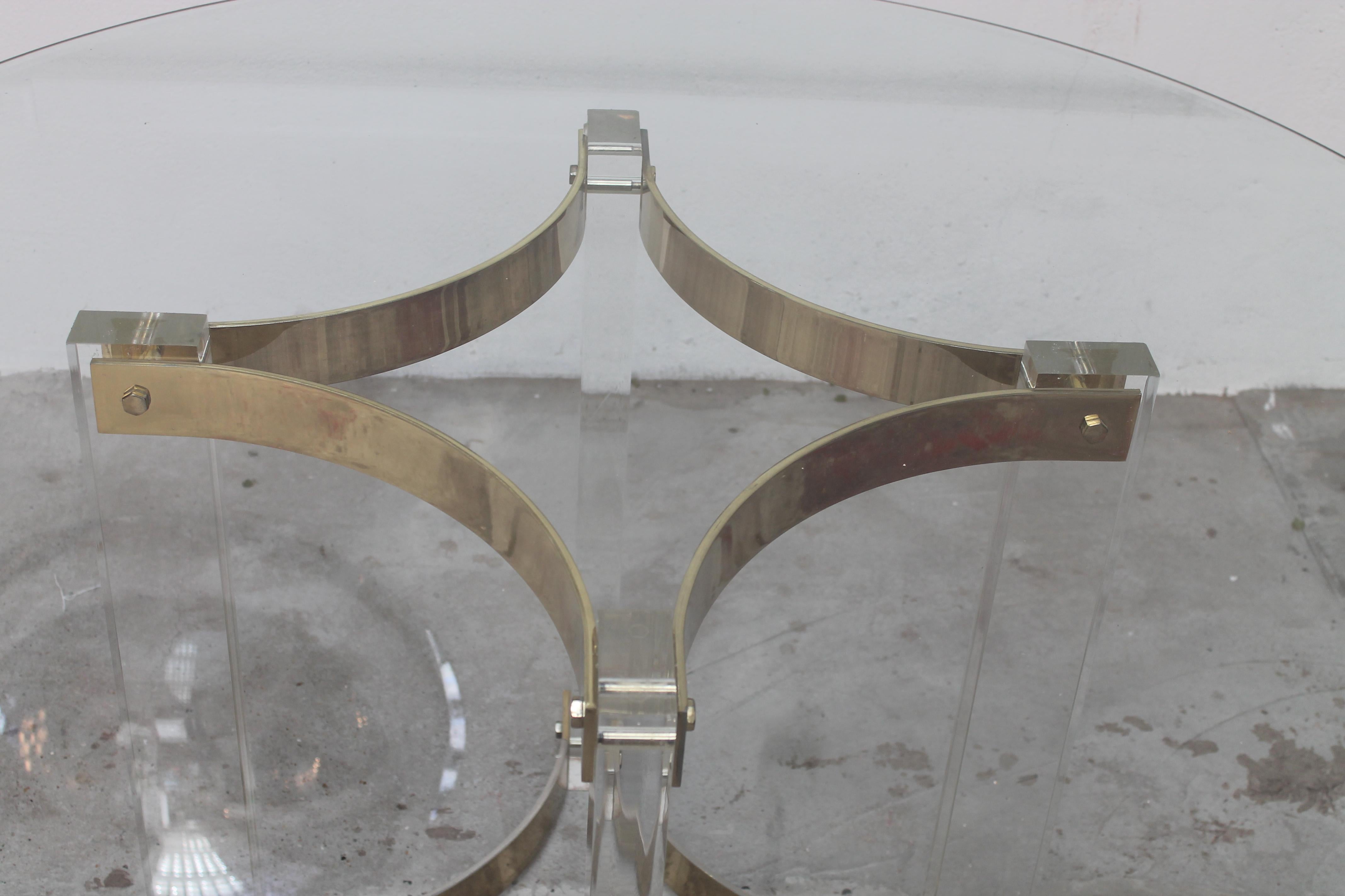 Lucite and Brass Table by Romeo Rega For Sale 12