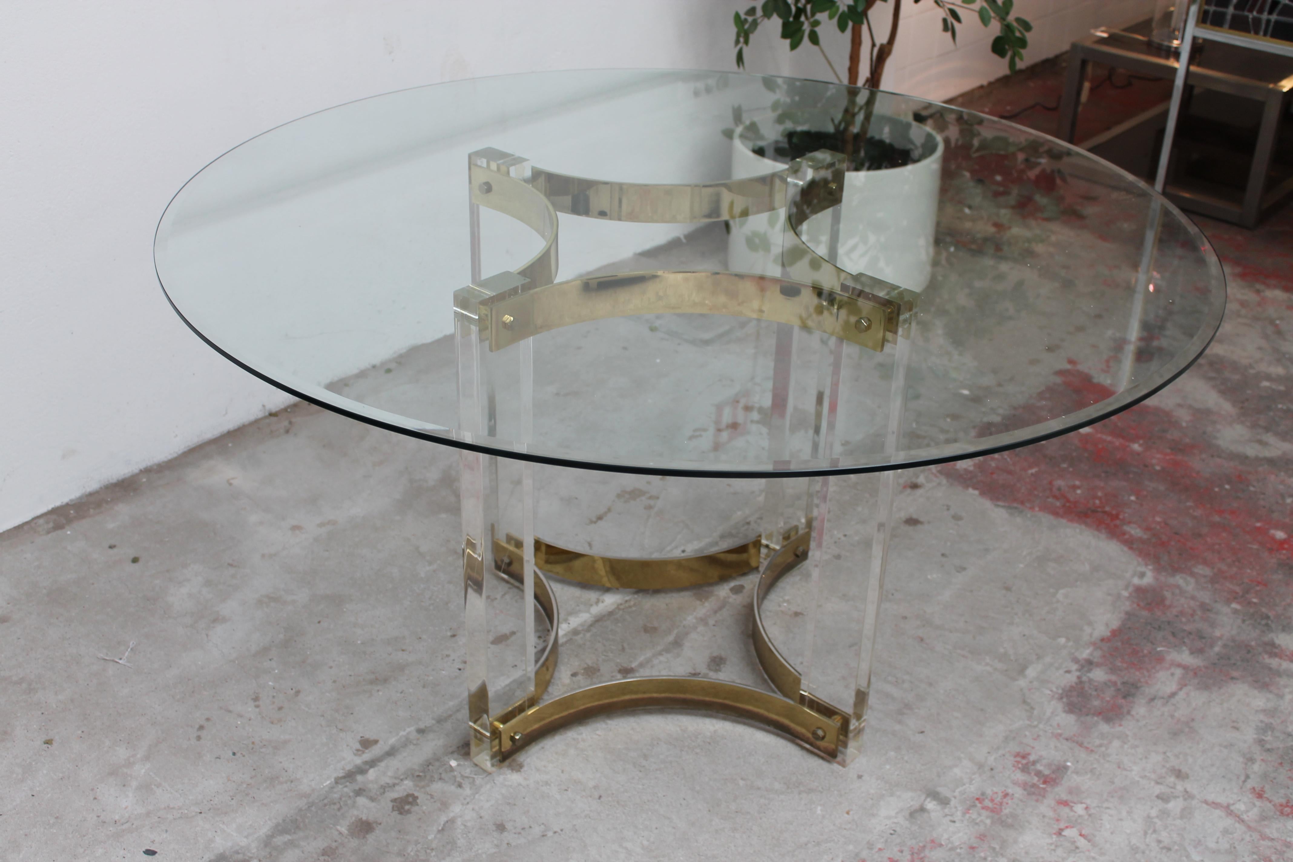 Lucite and Brass Table by Romeo Rega For Sale 13