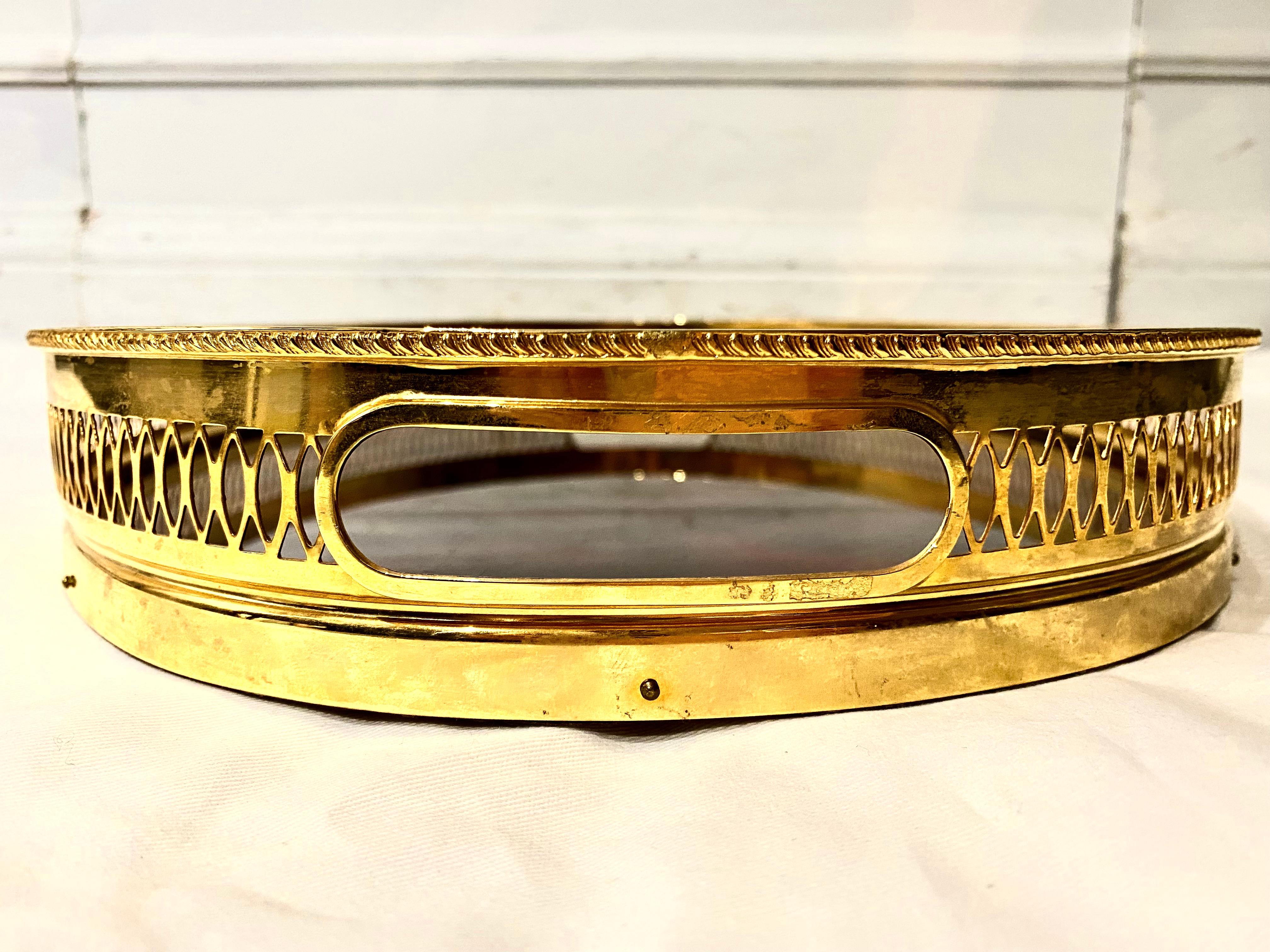 Lucite and Brass Tortoise shell Large Tray, Italy, Mid-Century Moderne For Sale 6
