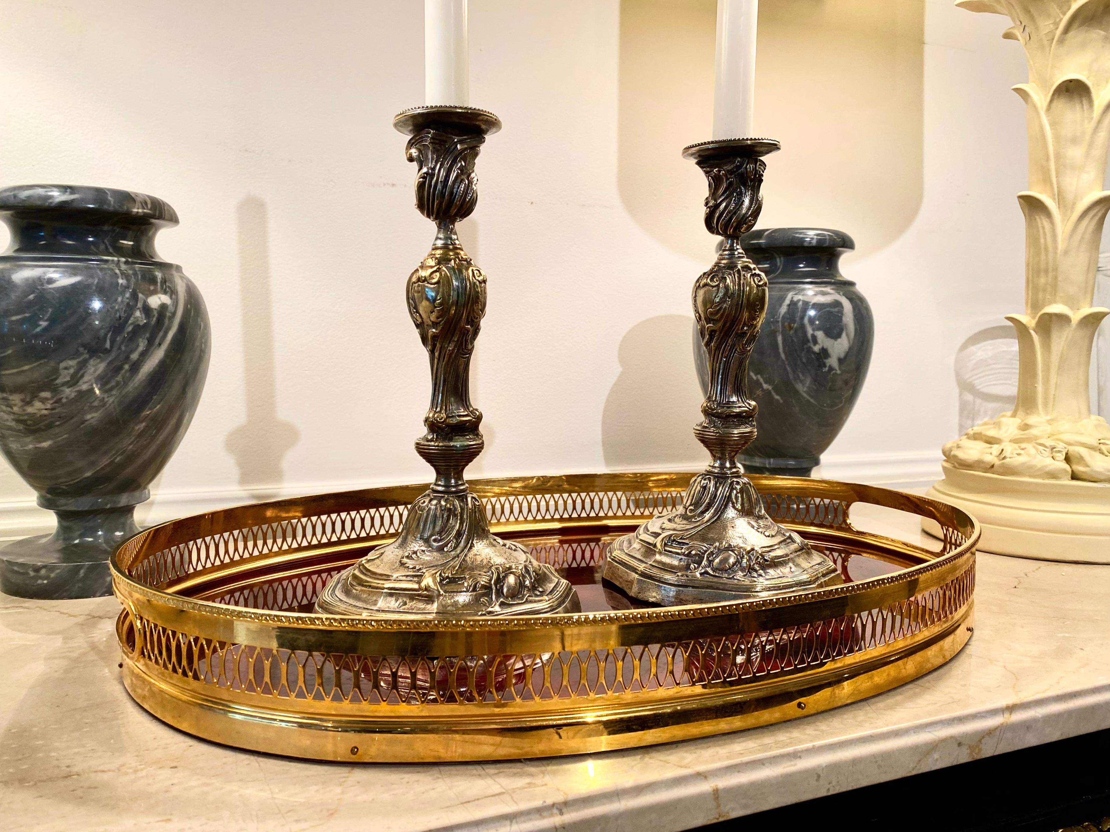 Bandeja grande de lucita y latón con caparazón de tortuga, Italia, Moderne Mid-Century siglo XX en venta