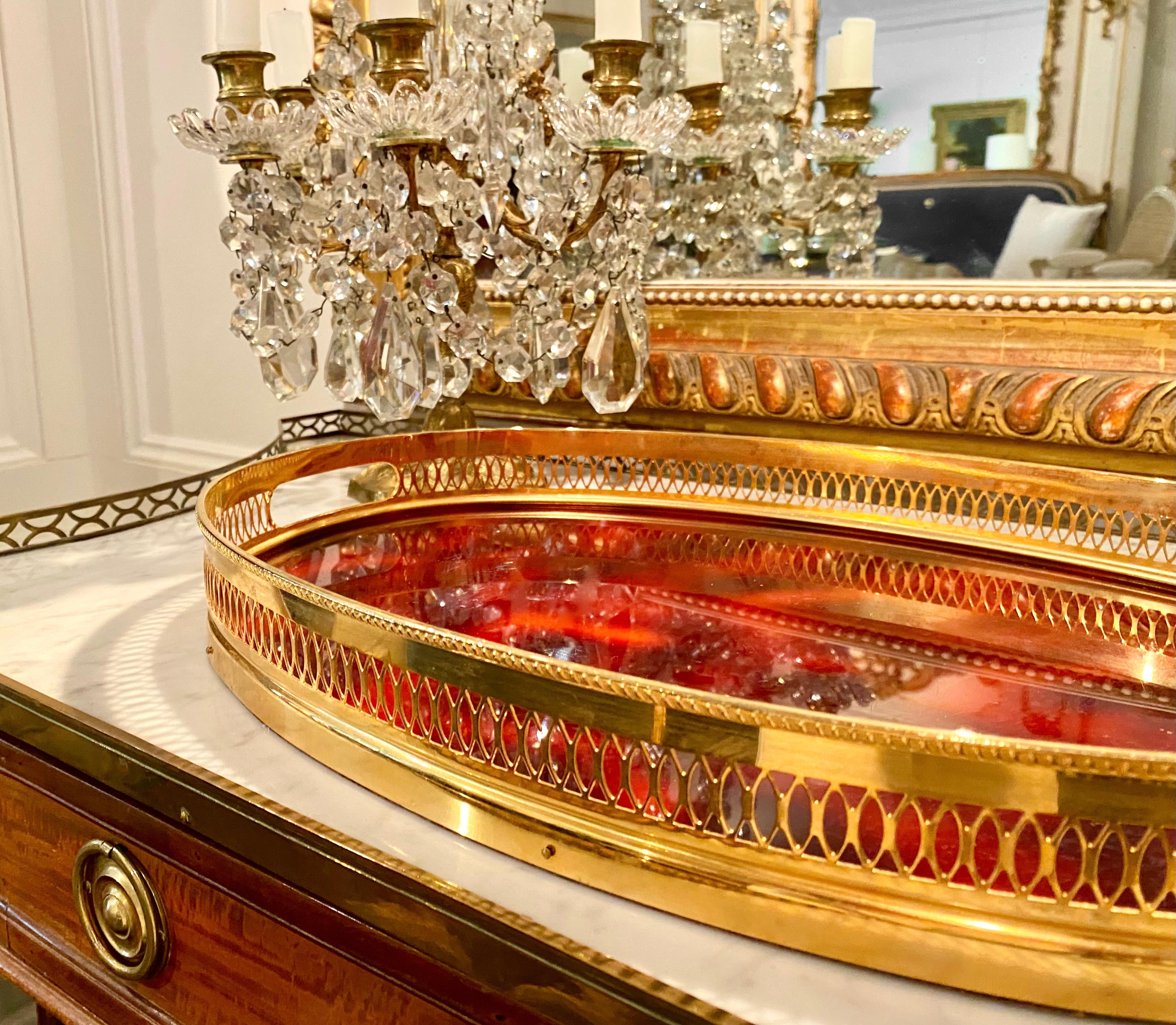 Lucite and Brass Tortoise shell Large Tray, Italy, Mid-Century Moderne For Sale 1