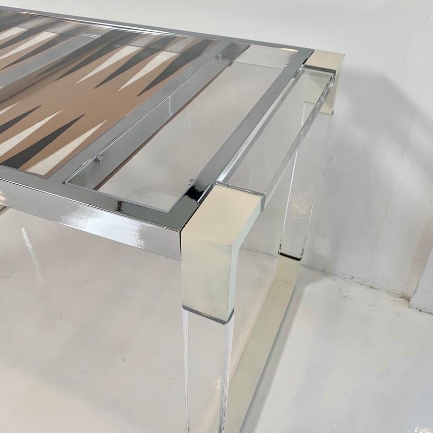 Lucite and Chrome Backgammon Table 4