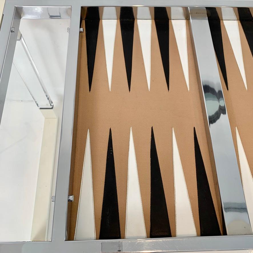 Lucite and Chrome Backgammon Table 6